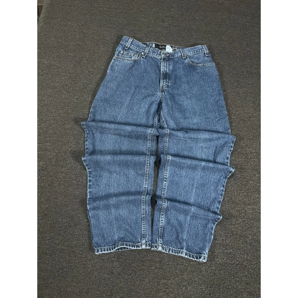 VTG Levi's Silvertab Jeans Men 34x32 (Fits 33x33) Dark Wash Made In USA Loose